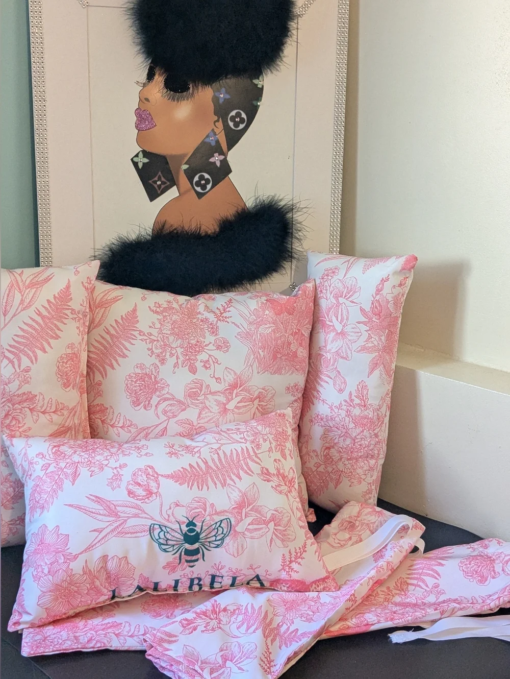 Matching Custom Handmade Dust Bag & Purse Pillow Combo Set Size Large